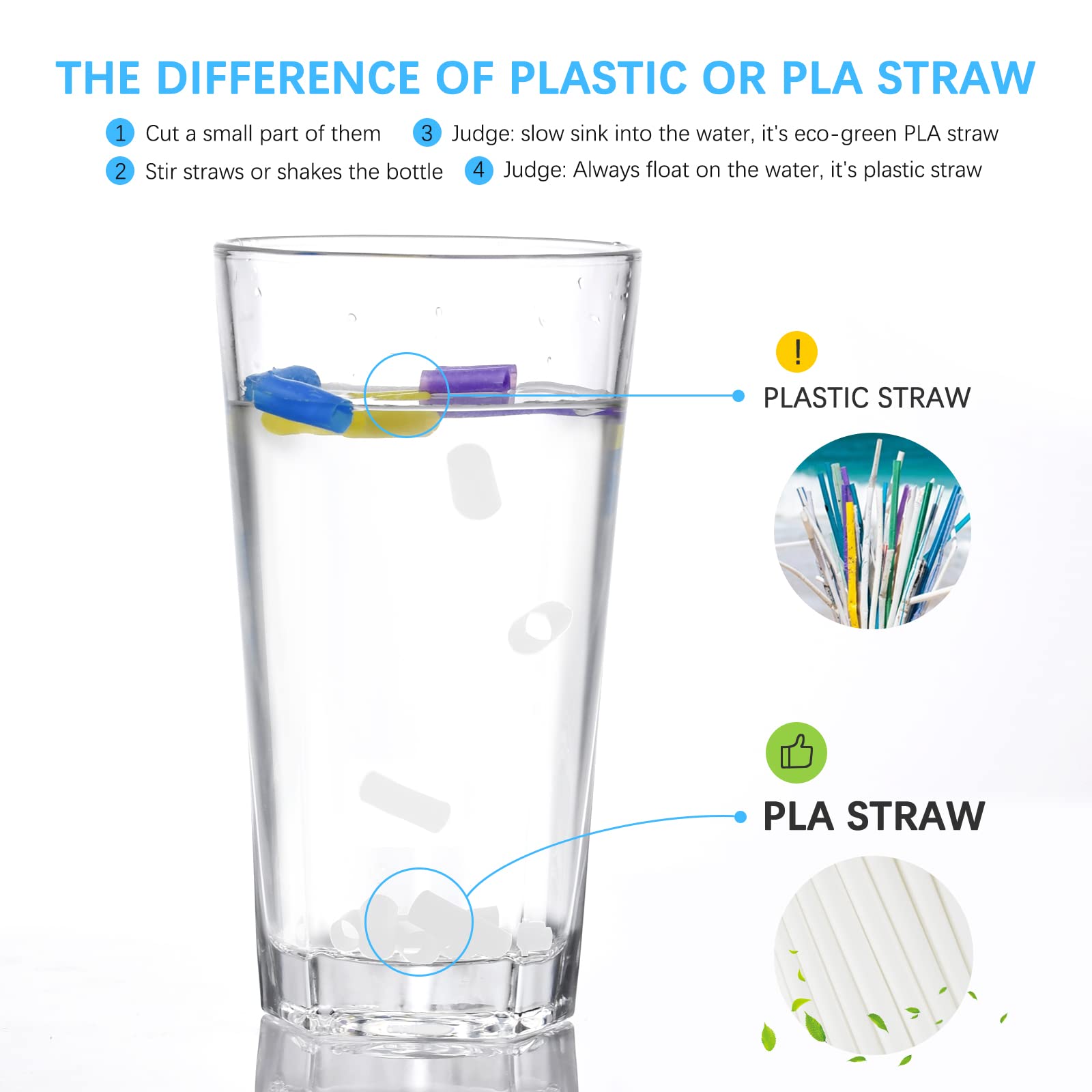 Plasticless 100 PACK Straws Individually Wrapped 100% BPA Free Biodegradable Straws Drinking Plastic Straws Plant Based Compostable straws White Bendy Flexible Disposable Straws for Cold Drinks - Image 3