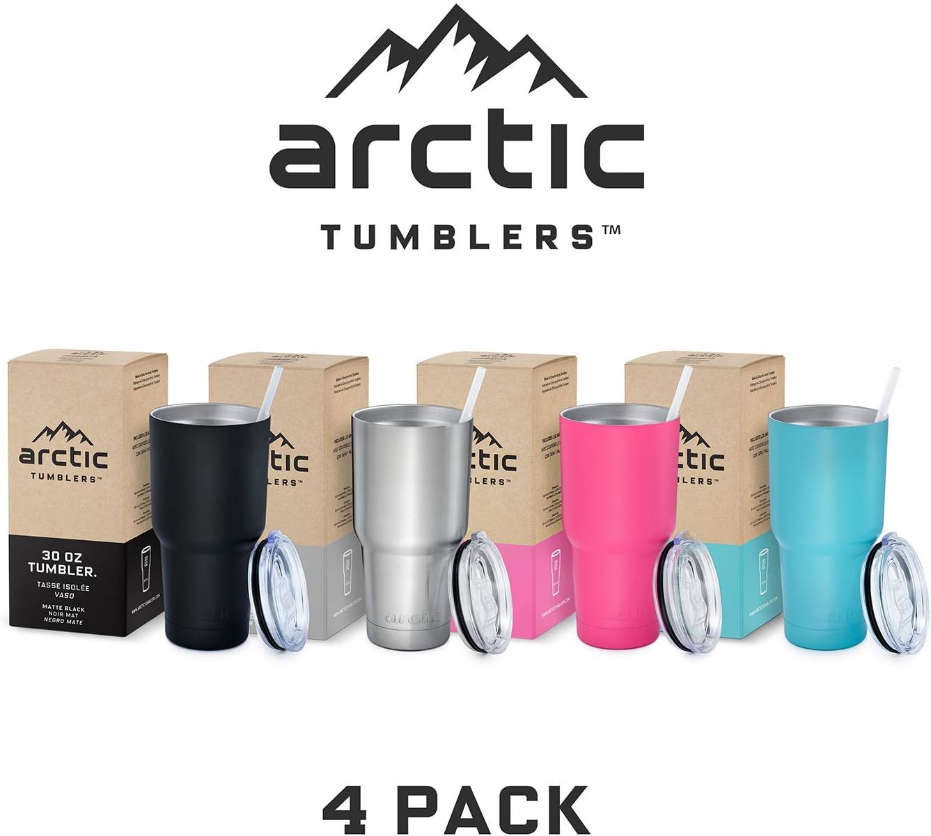 Arctic Tumblers Stainless Steel Camping & Travel 30 oz Tumbler with Lid