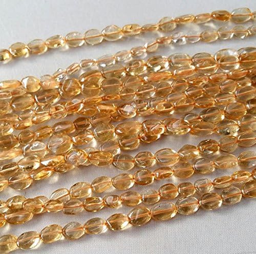 Natural CITRINE [sunela]smooth oval beads, beautiful gemstone beads, 4 mm -- 6 mm 14"strand