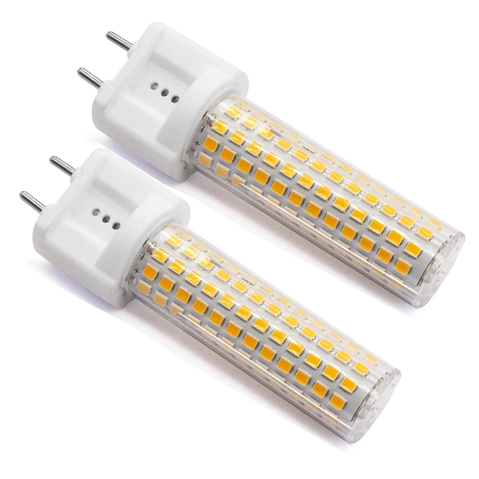 ALQFFHL G12 LED Bulb 15W, Bi-Pin Corn Bulb (Equivalent 120W Halogen/Incandescent Bulb), 3000K 1500 Lumen, Ceiling Light Floodlight for House Street Garage Landscape Warehouse, Pack of 2 (Warm White)