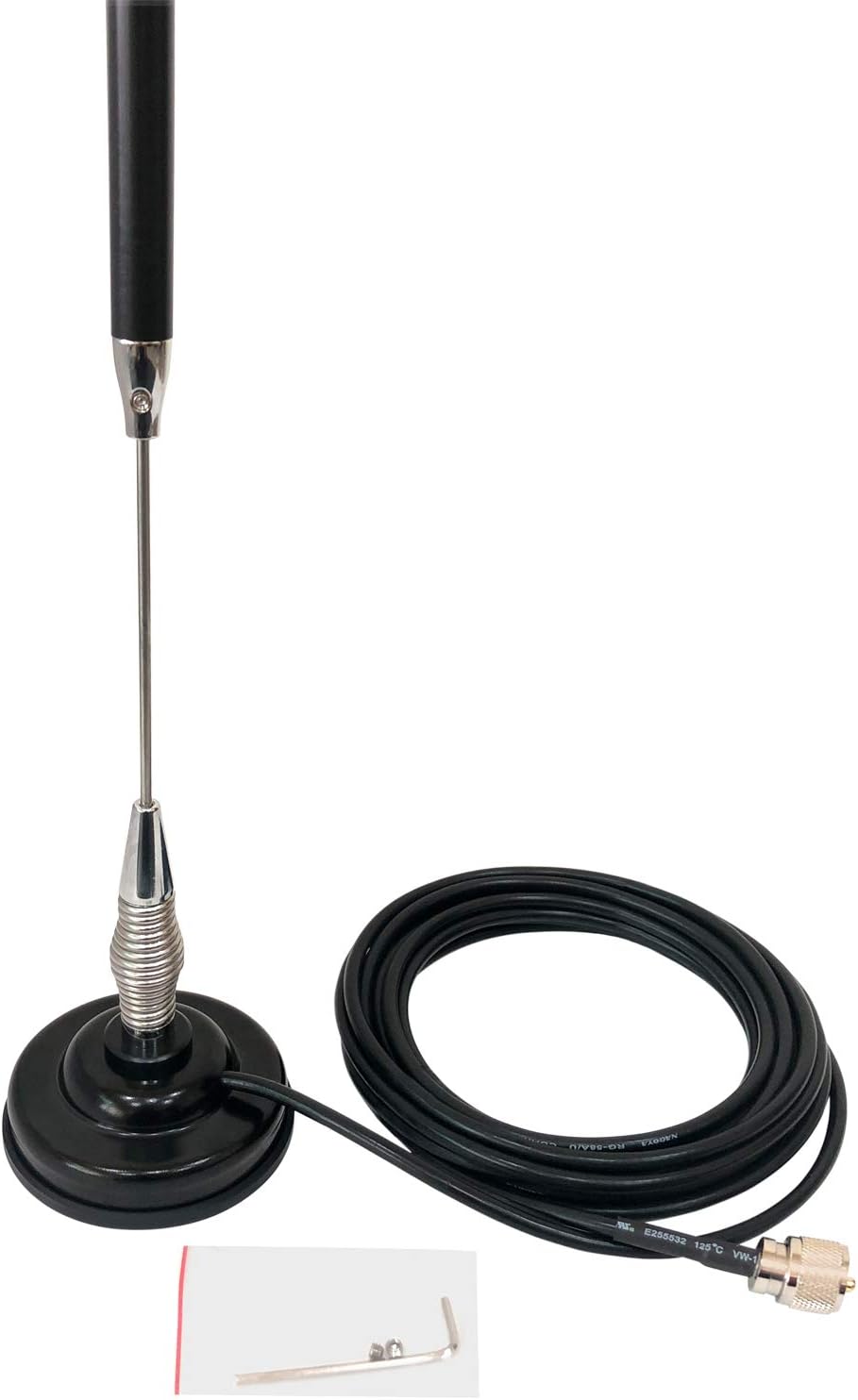 Nagoya CB-72 28" CB Antenna (26-28 MHz), Center Coil-Loaded Heavy Duty Spring with Magnetic Mount, Includes 18' of RG-58A/U Cable with a PL-259 Connector: Car Electronics