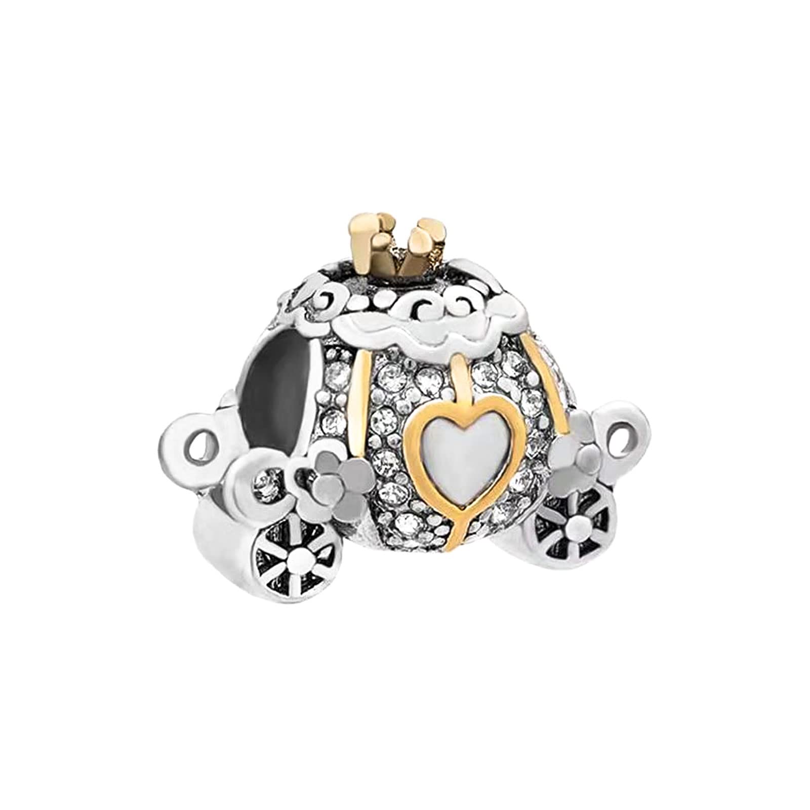 KunBead Jewelry Cinderella Pumpkin Carriage Birthday Bead Charm Compatible with Pandora Bracelets