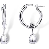 Aliyoham Silver Huggie Hoop Earrings for Women, Hypoallergenic Dangle Earrings Jewelry for Women with Secure Clasp for Sensitive Ears