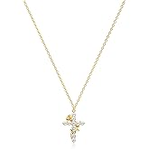 Picuzzy 14K Gold Plated Cross Necklace for Women, Dainty Cross Pendant Necklace for Women Trendy Christian Crucifix Faith Jewelry Gift for Women