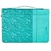 Christian Art Gifts Turquoise Faux Leather Bible Cover for Women | Everlasting Love - Jeremiah 31:3 | Zippered Bible Case Book Cover w/Handle