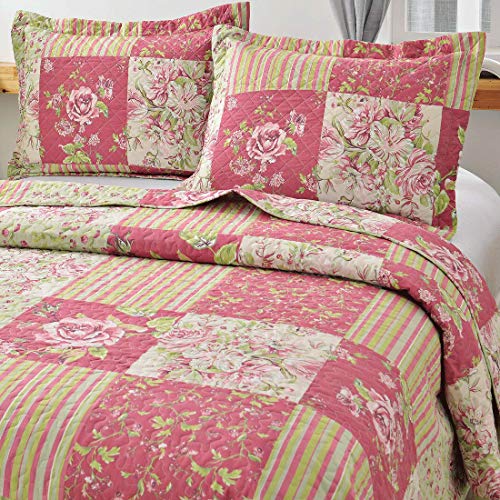 Oliven Set of 2 Standard Pillow Shams Patchwork Floral Pillowcases Envelope Closure Pillow Covers(20"x26")