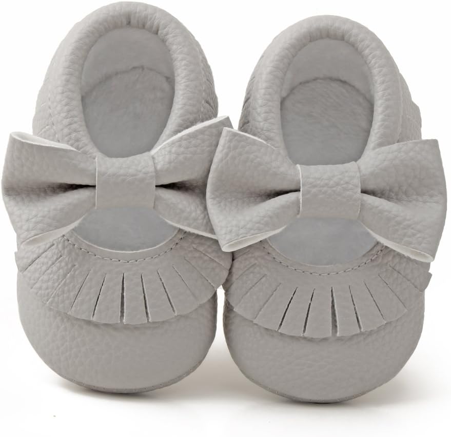 Delebao Infant Toddler Baby Soft Sole Tassel Bowknot Moccasinss Crib Shoes
