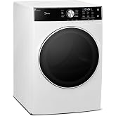 Midea MLE45N1AWW Front Load Electric Dryer Matching, with Stainless Steel Sensor Dry, Wrinkle Care, touch Control, 10 Total Cycles, 8.0 Cu.ft, White