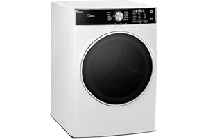 Midea MLE45N1AWW Front Load Electric Dryer Matching, with Stainless Steel Sensor Dry, Wrinkle Care, Touch Control, 10 Total Cycles, 8.0 Cu.ft, White