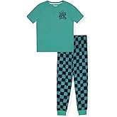 Sleep On It Boys Pajamas Pant and T-Shirt Sets 4 Piece Summer Pajama Bottom and Sleep Shirt Sleepwear Sets for Kids
