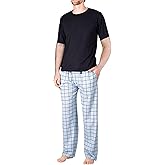 SLEEPHERO Men’s Pajama Set 2 Piece PJ with Crew Neck Tee and Pants