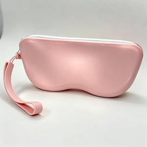 Portable Silicone Eyeglass Case, Cute Zipper Glasses Pouch with Wrist Strap, Travel Sunglasses Holder