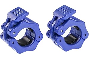 Hacuba Fitness 1 Inch Barbell Clamps - Quick Release Pair of Locking 1'' Diameter Standard Bar Weight Plates Collar Clips for Workout Weightlifting Fitness Training Bodybuilding (Blue)