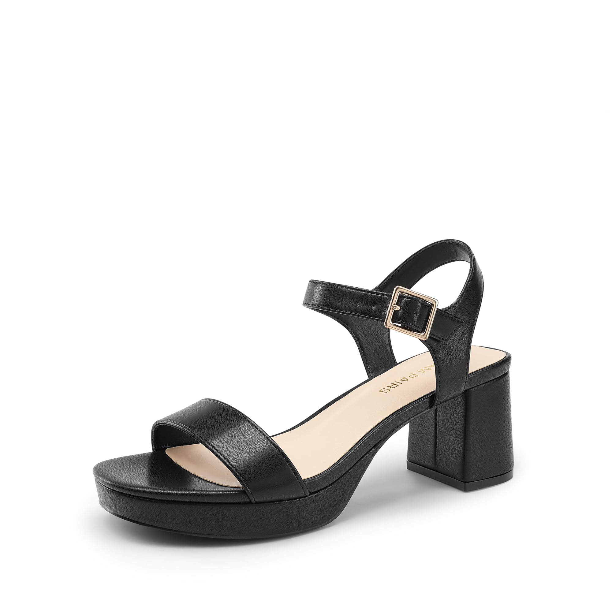 Photo 1 of DREAM PAIRS Women's Platform Heels Block Chunky Open Toe Ankle Strap Heel Fashion Wedding Party Dress Sandals Shoes,Size 7,Black,DWUMHS2507