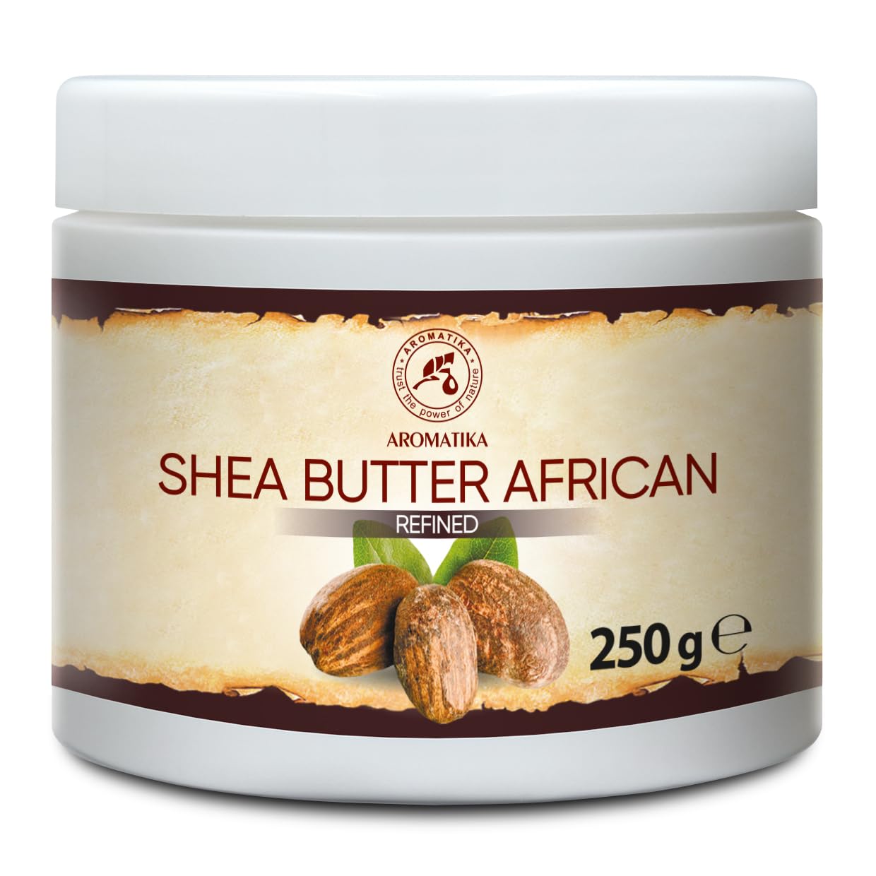 Shea Butter African - Refined 250g - Butyrospermum Parkii Butter - African -Ghana - 100% Pure & Natural - Sheabutter - Best for Hair - Skin - Lip - Face - Body care - Karite Shea Butter