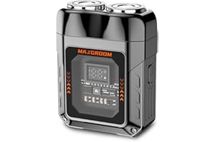 Mini Portable Electric Shaver, MAXGROOM 8500RPM Compact Small Electric Razor for Men, IPX7 Waterproof Wet & Dry Cordless Pocket USB-C Rechargeable with LED Display, Detachable Head Shaver