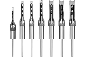 HSOKEW Woodworking Square Hole Drill Bits, Wood Mortising Chisel Set Wood Square Hole Mortising Chisel Drill Bit for Mortising Machines (1/4, 5/16, 3/8, 1/2, 9/16, 5/8, 3/4)
