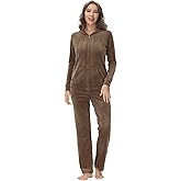 Dolcevida Womens Velour Sweatsuits Sets 2 Piece Tracksuits Outfits Full Zip Hoodie and Sweatpant Set Velvet Jogging Suit