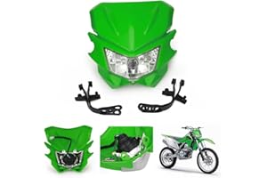 AnXin Dirt Bike Headlight,Motorcycle Head Light Universal for KLX230R KLX300R KLX110 KX125 KX450F KX250F KDX200 Supermoto Green