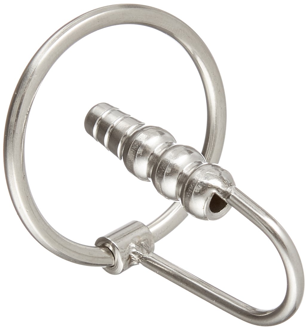 The Bondage Locker Penis Plug with Glans Ring and Sperm Stopper Ridged Shaft, 39 mm