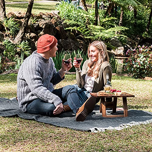 Komorebi Large Outdoor Waterproof Picnic Blanket (78"x59") Acrylic Wool