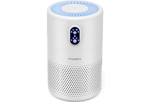MOOKA Air Purifiers for Home Large Room up to 1076 ft², H13 True HEPA Air Filter Cleaner, Odor Eliminator, Remove Smoke Dust Pollen Pet Dander, Night Light(Available for California)
