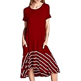 Jayscreate Women's Summer V Neck Layered Doll Dress Above Knee Ruffle Sleeve Pockets Elastic WaistWork Casual Dress