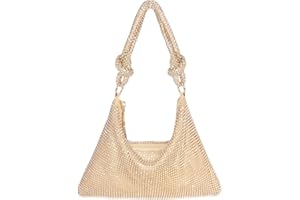Bagtopia Rhinestone Clutch Purse for Women, Sparkling Evening Bag with Chain Strap for Wedding Party Prom, Glitter Handbag