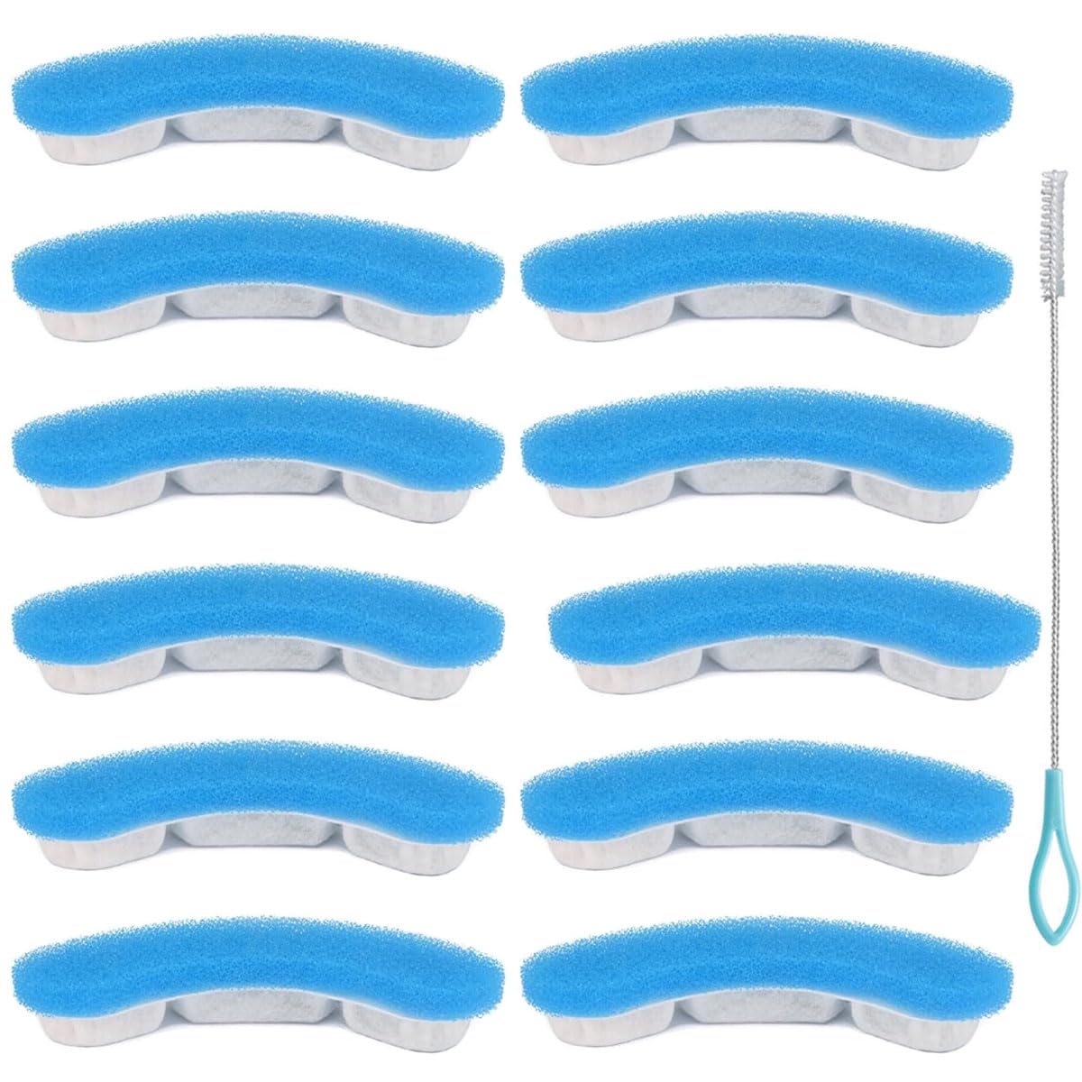 ACMEROTA 12 Packs Cat Water Fountain Filter Upgrade Compatible for NPET WF050 & WF100, HAPUP Kitty Spout Cat Fountain 61OZ