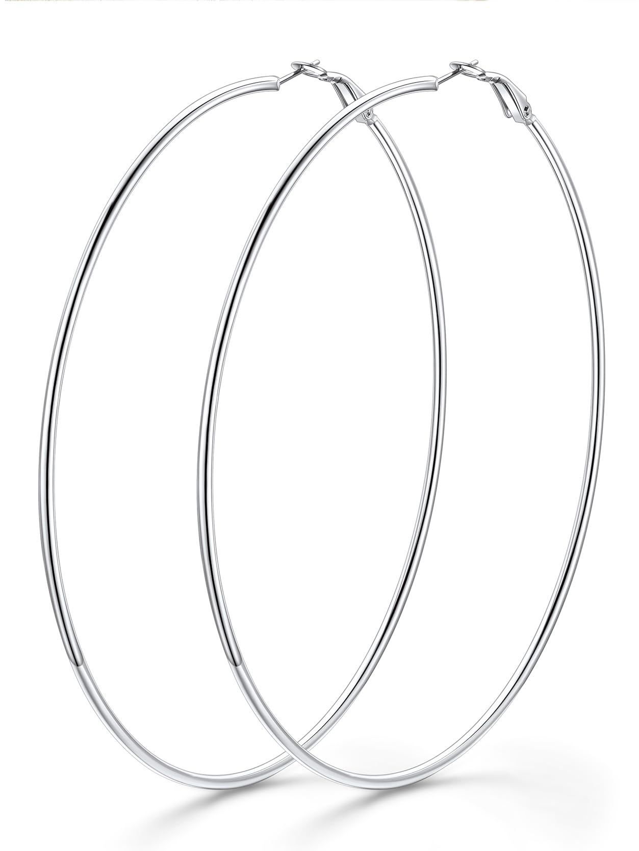 Big Hoop Earrings for Woman 100MM Stainless Steel Circle Hoops Hypoallergenic Earring for Sensitive Ears