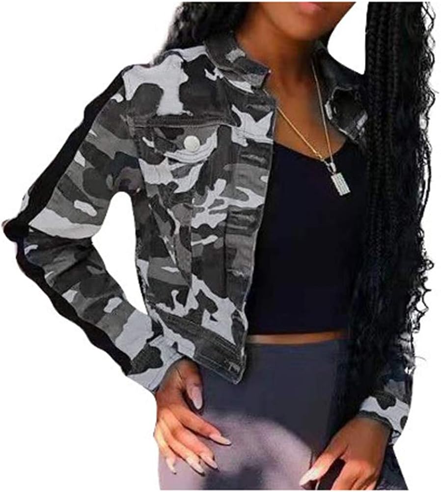 cropped camo jean jacket