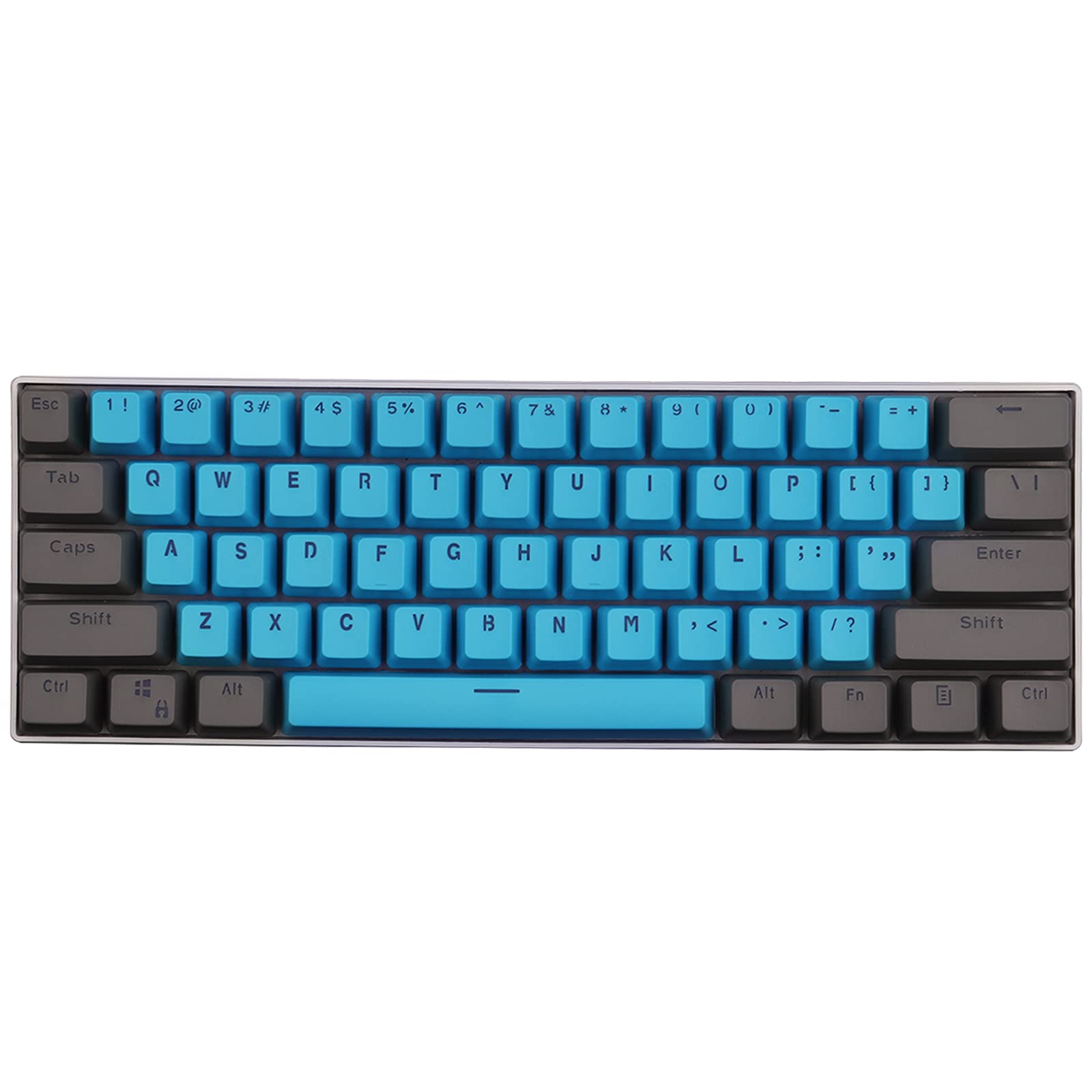 PBT Keycaps - 61 Keys Two-Color Backlight for Mechanical Keyboards: Ducky / GH60 / RK61 / ALT61 / Annie / Poker (Keycaps Only)