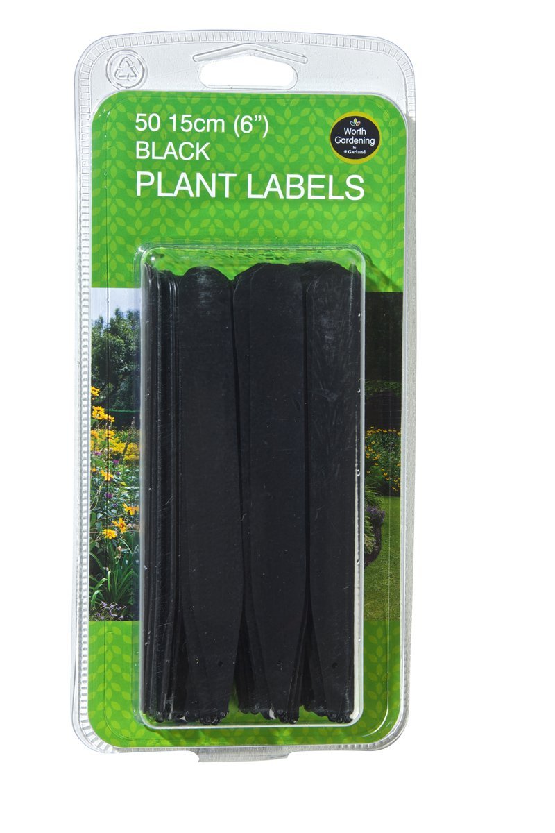 W0877 Garland 15cm (6") Black Plant Labels (50)