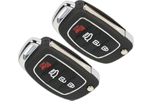 ECCPP fit for Uncut Keyless Entry Remote Key Fob 2015 2016 2017 for Hyundai Sonata Remote FLIP FCC ADP12513601S (Pack of 2)