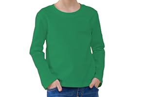 BROWNKNOT Toddler Long Sleeve Shirt Cotton Crewneck Tees Boy Kids T Shirts Tops Solid Color Baby Toddler Boys Shirts, 2T-5T