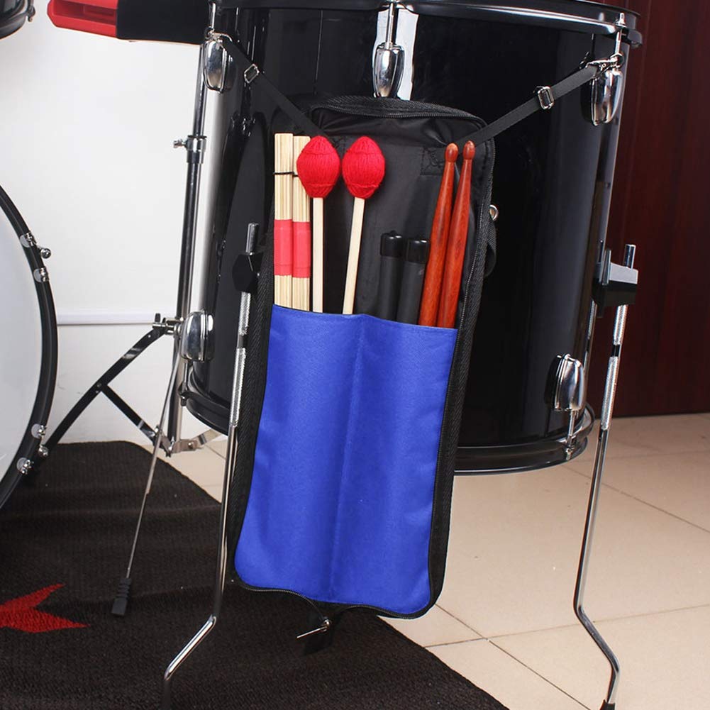 cigemay Drumstick Holder Drum Stick Holder Drum Stick Bag, Drum Accessories, Drum Stick Case, Drum Case for Storage Hanging Bag Drumstick Portable for Mallets(blue)