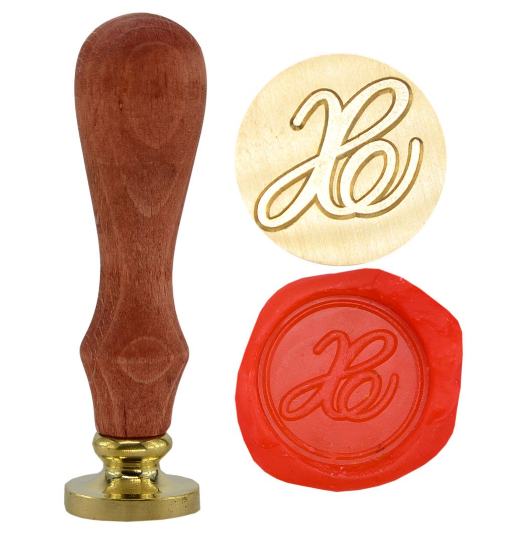 SYAYA Retro Brass Head Wooden Handle 26 Letters A-Z Alphabet Letter Initial Wax Classic Sealing Wax Seal Stamp GZ4 (X)
