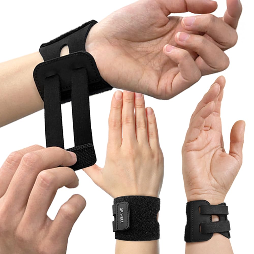 Photo 1 of DR. WELL Neoprene Ultra Slim Wrist Support Brace – One-Touch Adjustable, Works on for Both Left and Right Wrists. Comfortable & Easy to Wear Wrist Compression Protector for Men & Women, Made in Korea