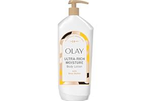 Olay Body Lotion for Women, Ultra Rich Moisture, 24hr Moisturizing & Deep Hydration, Absorbs Instantly, Penetrating Vitamin B3 Complex, For All Skin Types, Shea Butter Scent, 18 fl oz
