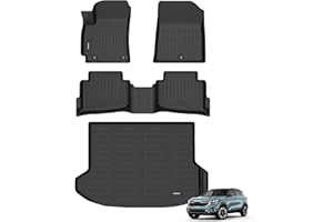 ANBINGO® Floor Mats & Cargo Liner for Kia Seltos 2024 2025 2026, TPE All Weather Car Mats 2024 2025 2026 Seltos S, LX, EX, X-Line, Cargo Tray in The Highest Position (Only for U.S.A. and Canada)
