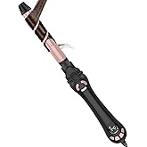 New Version Lanvier Rotating Curling Iron 1 Inch Automatic Curling Wand for Waves; Tourmaline Ceramic Self Curler with 2 Rotating Speed, 11 Adjustable Temperature & Dual Voltage for Worldwide Use