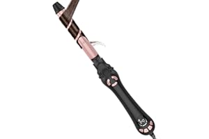 New Version Lanvier Rotating Curling Iron 1 Inch Automatic Curling Wand for Waves; Tourmaline Ceramic Self Curler with 2 Rotating Speed, 11 Adjustable Temperature & Dual Voltage for Worldwide Use