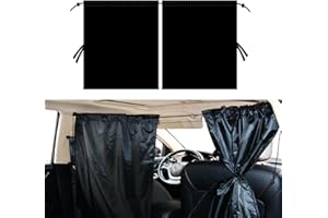 Fogfar 2 PCS Car Internal Double-Layer Sunshade Curtain, 27.5In x 31.4In Privacy Protection Curtain, Removable Back Row Shading Cover, Suitable for Most Cars Partition Space Plate (Black)