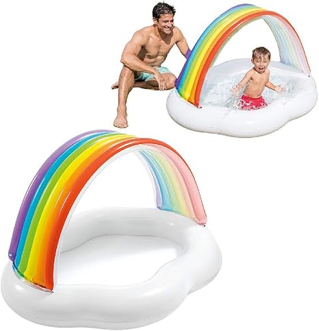 intex 57141np piscina bebe toldo arcoiris