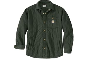 Carhartt mens Rain Defender Loose Fit Heavyweight Quilted Snap Front Shirt JacSweatshirt