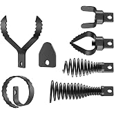 POPULO 8-Piece Drain Snake Drill Attachment - Tackle Any Clog with Precision,Commonly Used in POPULO 50FT-100FT AC Drain Cleaning Machine,Suitable for 5/16-inch to 3/4-inch Drain Snake Cable