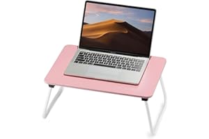 FISYOD Foldable Lap Desk, Laptop Bed Desk, Portable Bed Table, Laptop Stand for Bed & Couch, Lightweight & Mini - Pink