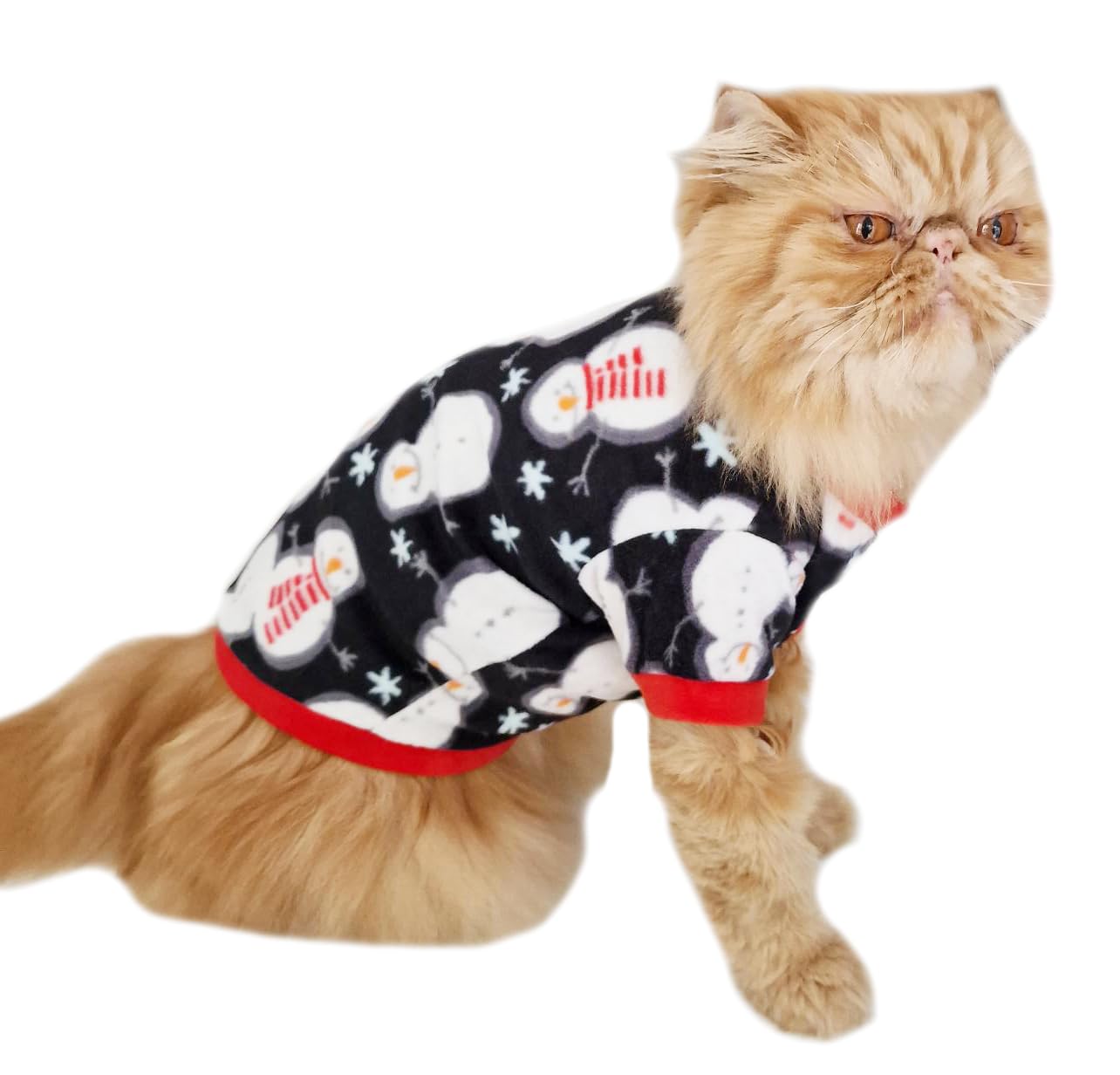 Glamour Girlz Festive SMALL DOG BREED ONLY Cat Navy & White Snowman Fleece Girl Boy Jumper Sweatshirt X- Small