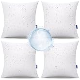 MIULEE 18x18 Outdoor Pillows,Set of 4 Throw Pillows Waterproof,Soft Support Throw Inserts Decorative Water Resistant for Patio Furniture and Garden