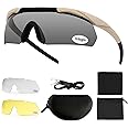 xaegistac Tactical Shooting Glasses with 3 Interchangeable Lens High Impact Eye Protection